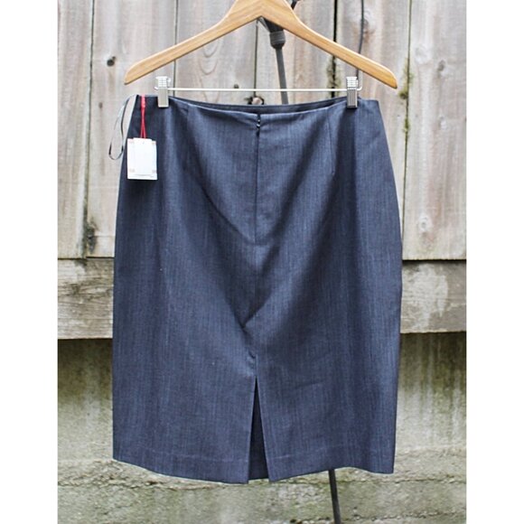 New w/Tags - sz 12 - Anne Klein Tailored Skirt w/Kick Pleat, Indigo, Nordstrom - Picture 3 of 11